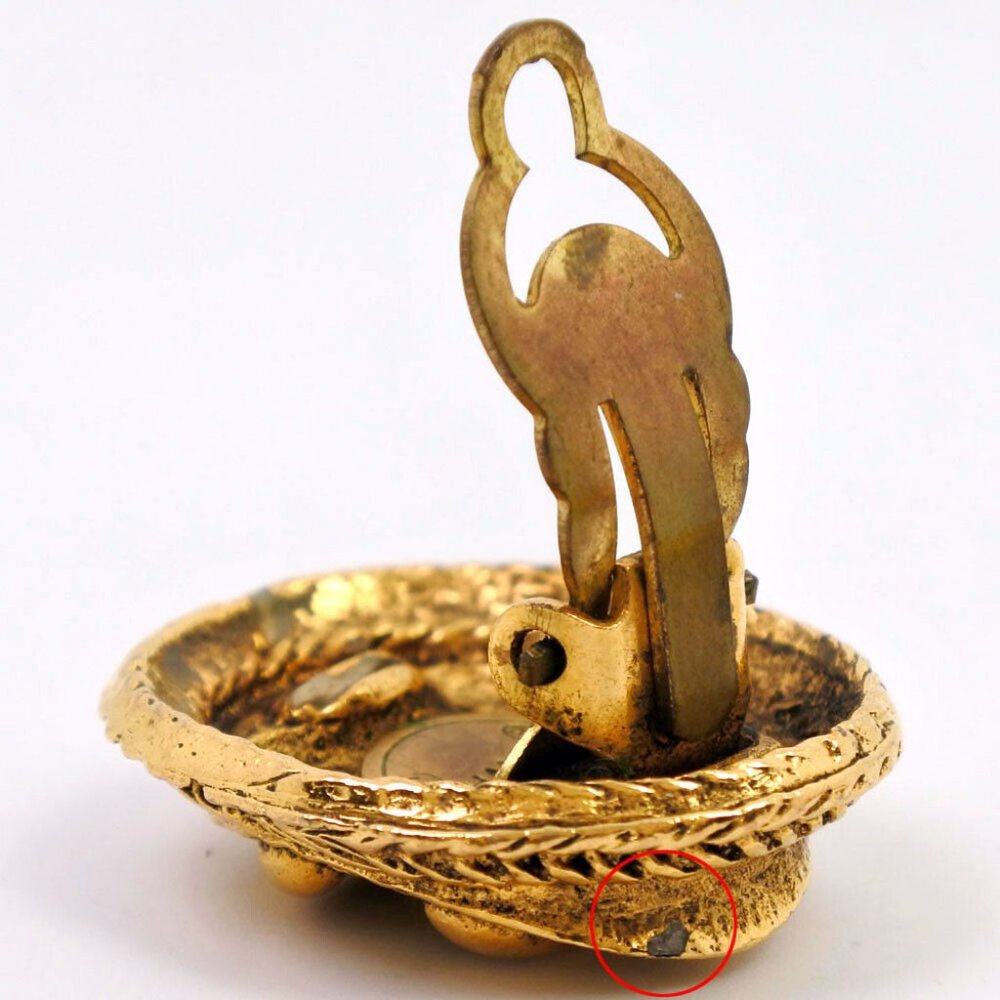 CHANEL COCO Mark vintage Earring Plated Gold Women - Picture 6 of 7